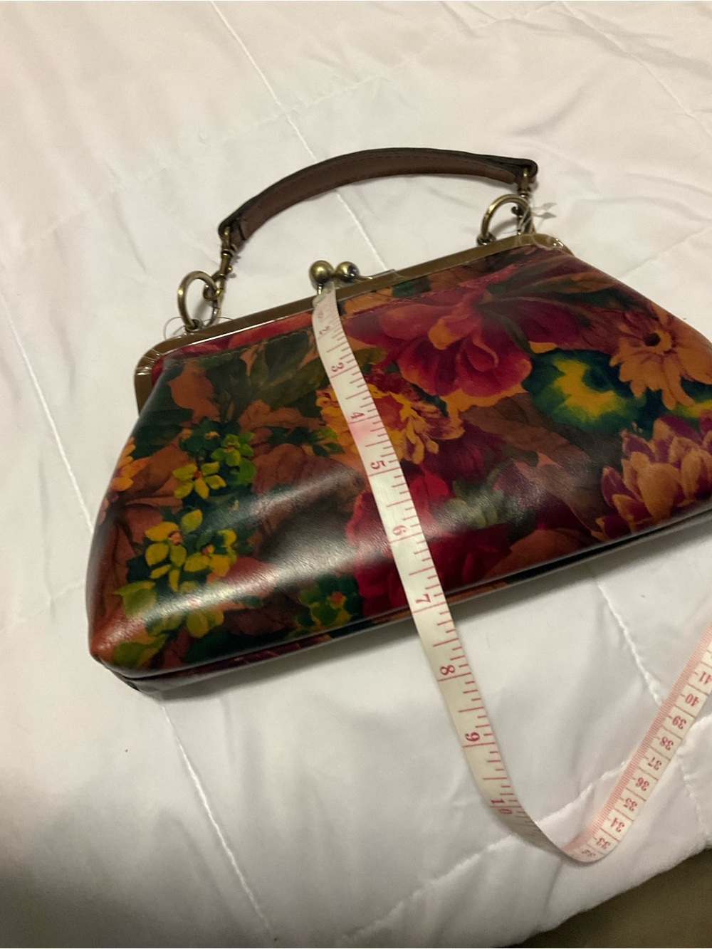 Patricia Nash Brown Multi Floral Kiss-Lock Crossbody Clutch - Picture 6 of 9